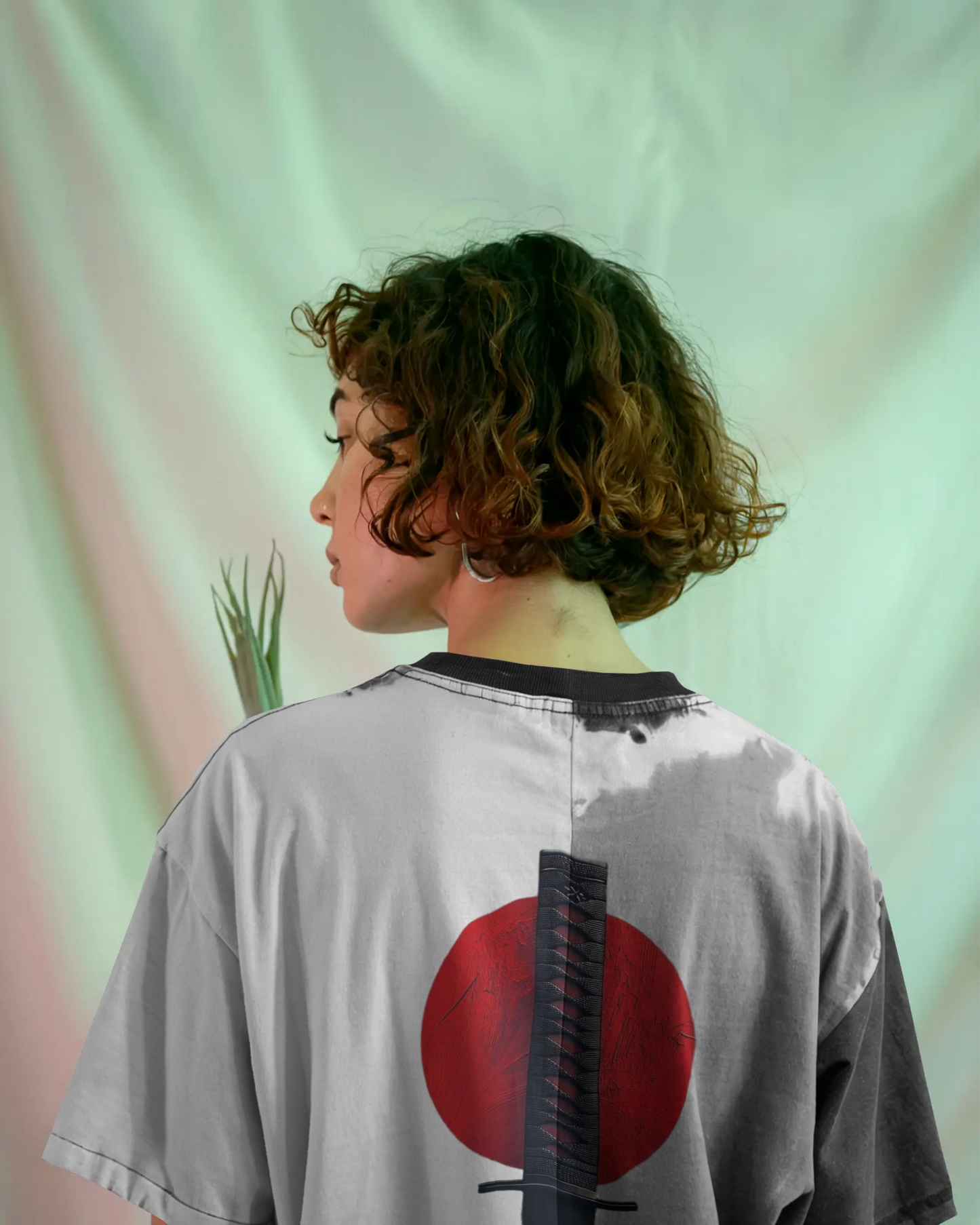 Samurai Katana Graphic oversized T-shirt (Front & Back)