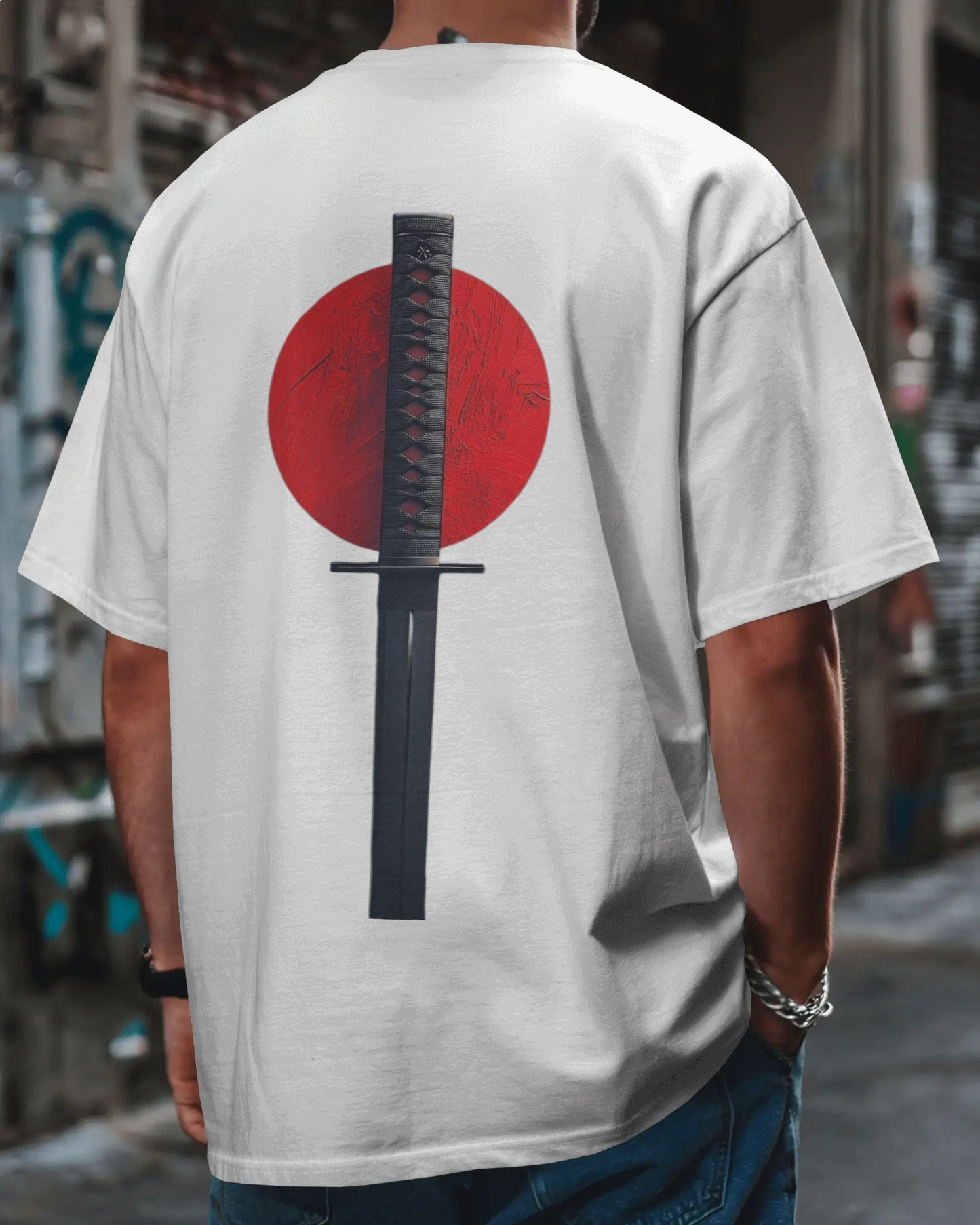 Samurai Katana Graphic oversized T-shirt (Front & Back)