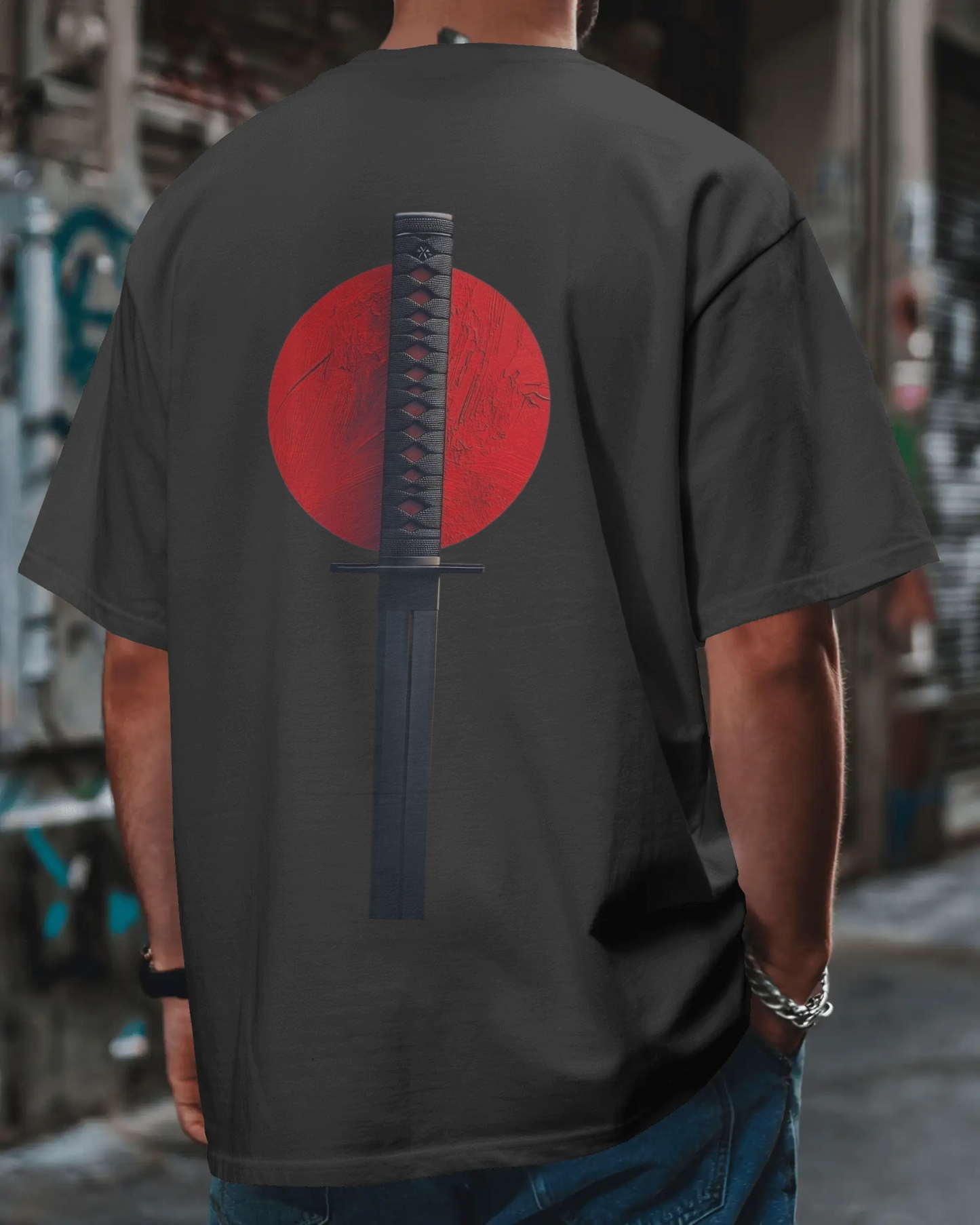Samurai Katana Graphic oversized T-shirt (Front & Back)