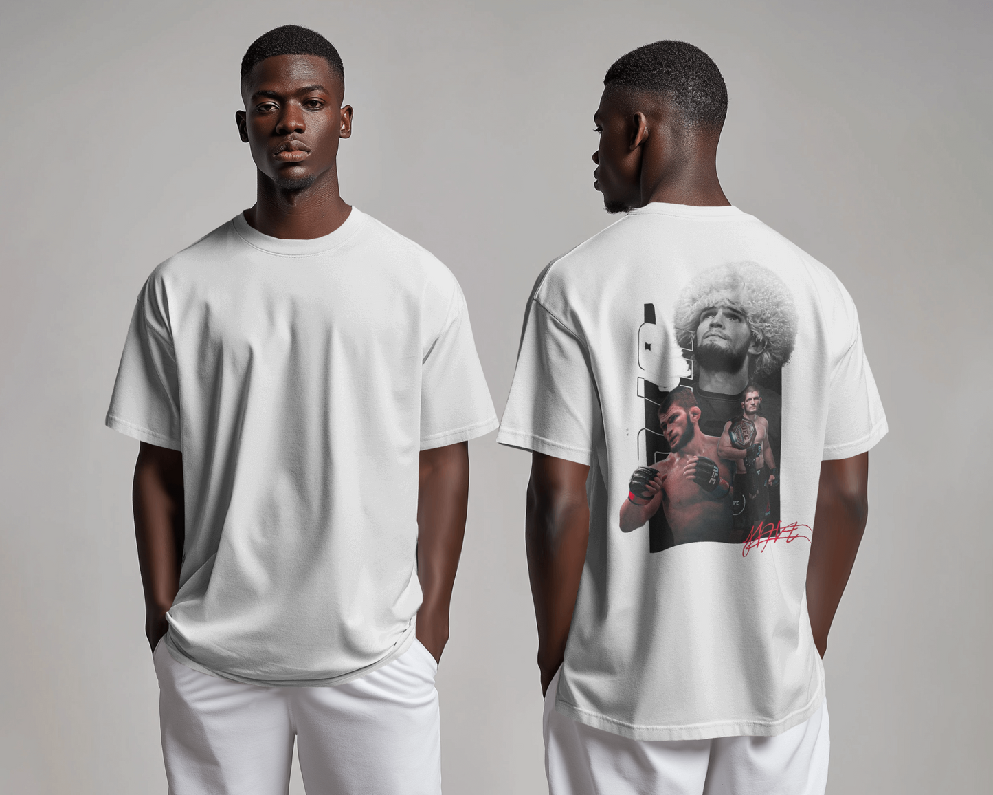 Champion’s Legacy: Oversized Khabib Graphic Tee