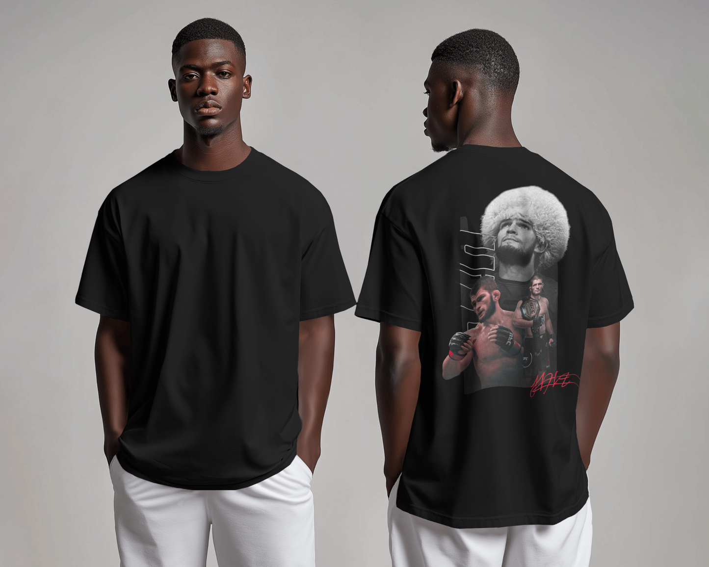 Champion’s Legacy: Oversized Khabib Graphic Tee