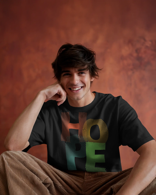 Earthy Tones, Uplifting Vibes – “HOPE” Graphic oversized Tee