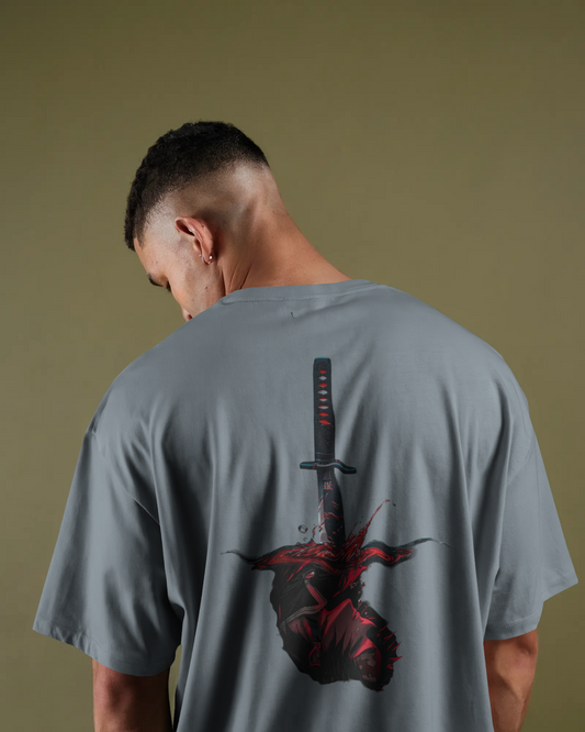 Blade & Shadow: Katana Kill Graphic Oversized Tee