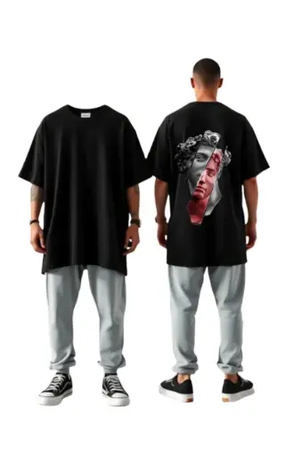 Oversized print on the back